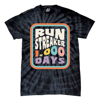 Run Streak Run Streaker 1000 Days Of Running Comma Day Tie-Dye T-Shirt