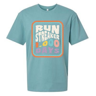 Run Streak Run Streaker 1000 Days Of Running Comma Day Sueded Cloud Jersey T-Shirt