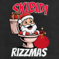 Retro Skibid.I Rizzmas Funny Meme Santa Toilet Christmas 7 Panel Mesh Trucker Snapback Hat