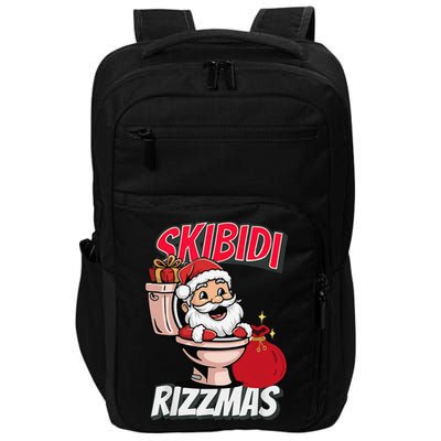 Retro Skibid.I Rizzmas Funny Meme Santa Toilet Christmas Impact Tech Backpack