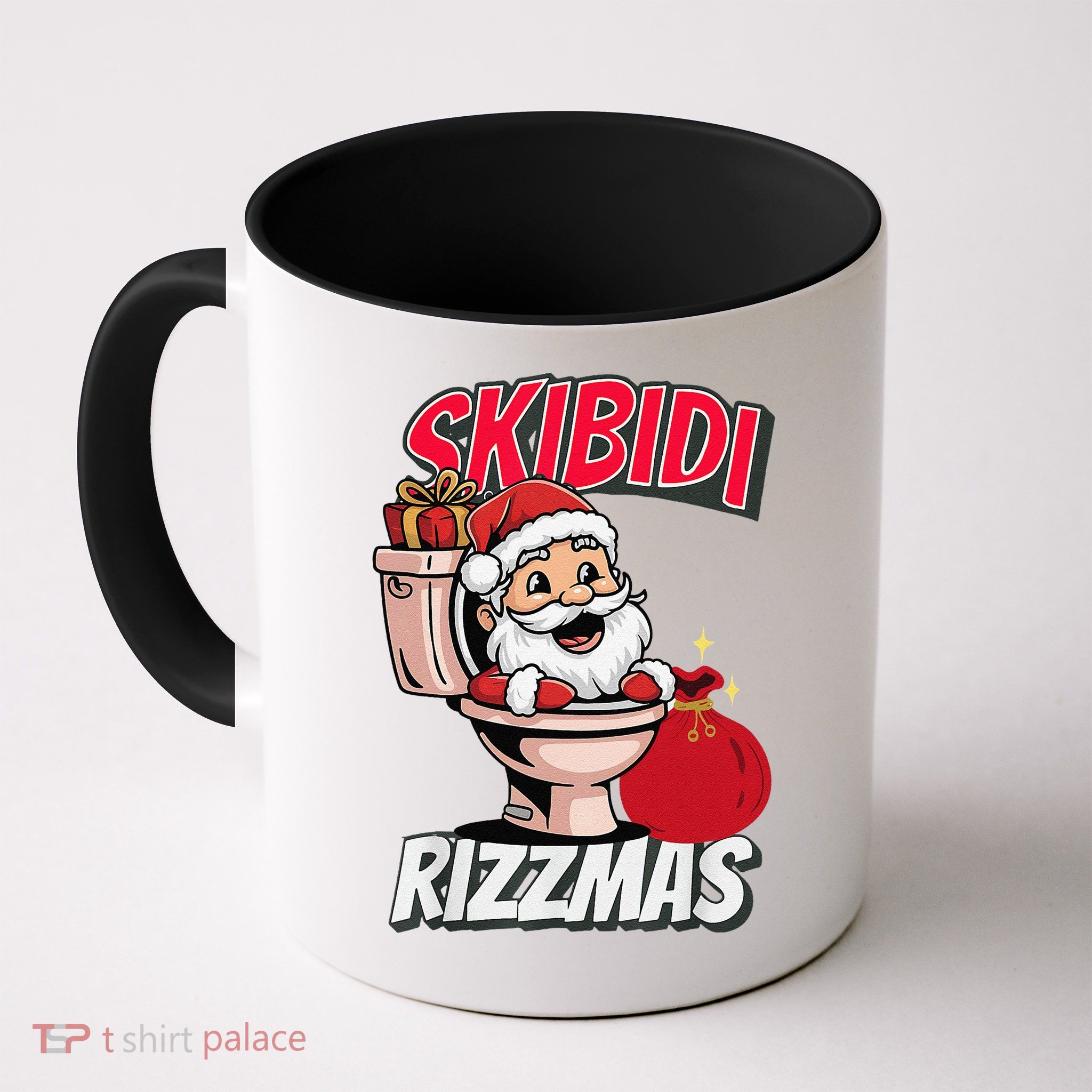 Retro Skibid.I Rizzmas Funny Meme Santa Toilet Christmas Mug