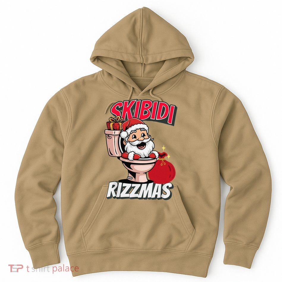 Retro Skibid.I Rizzmas Funny Meme Santa Toilet Christmas Hoodie