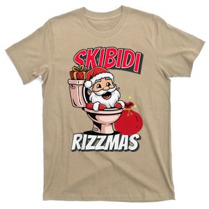 Retro Skibid.I Rizzmas Funny Meme Santa Toilet Christmas T-Shirt