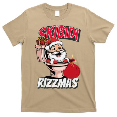 Retro Skibid.I Rizzmas Funny Meme Santa Toilet Christmas T-Shirt
