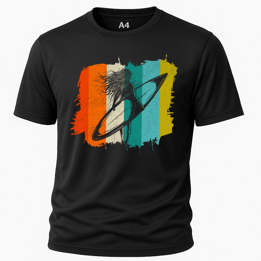 Retro Summer Surfing Gift For Girl Performance Shirt