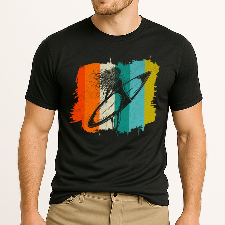 Retro Summer Surfing Gift For Girl Performance Shirt