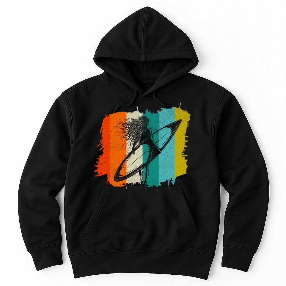 Retro Summer Surfing Gift For Girl Hoodie