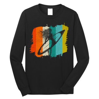 Retro Summer Surfing Gift For Girl Long Sleeve Shirt