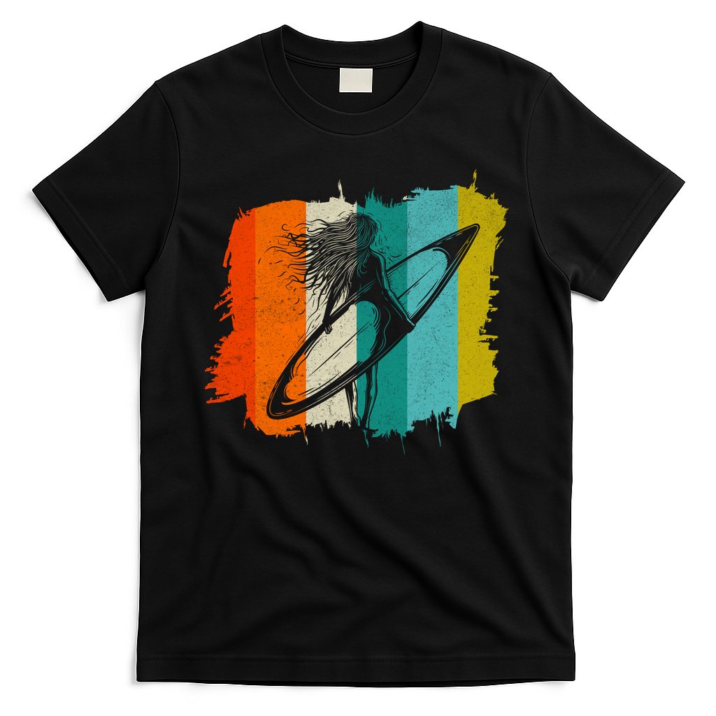 Retro Summer Surfing Gift For Girl T-Shirt