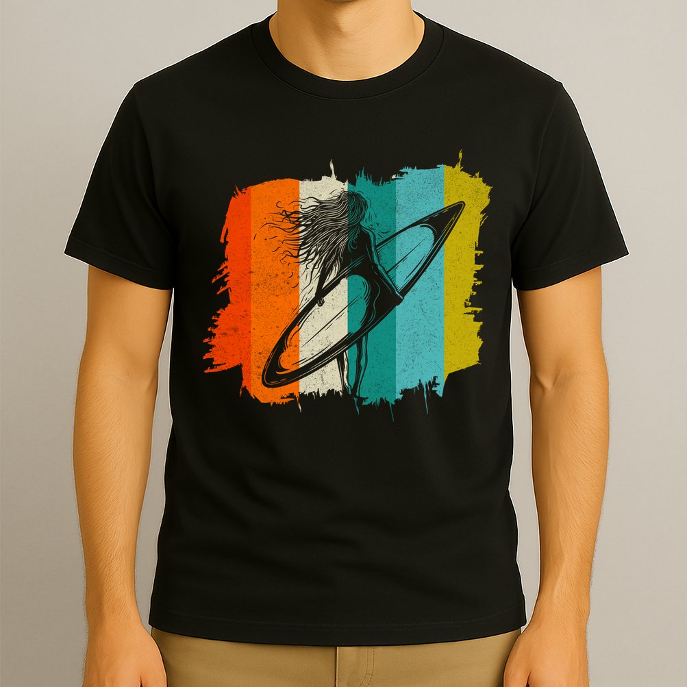Retro Summer Surfing Gift For Girl T-Shirt