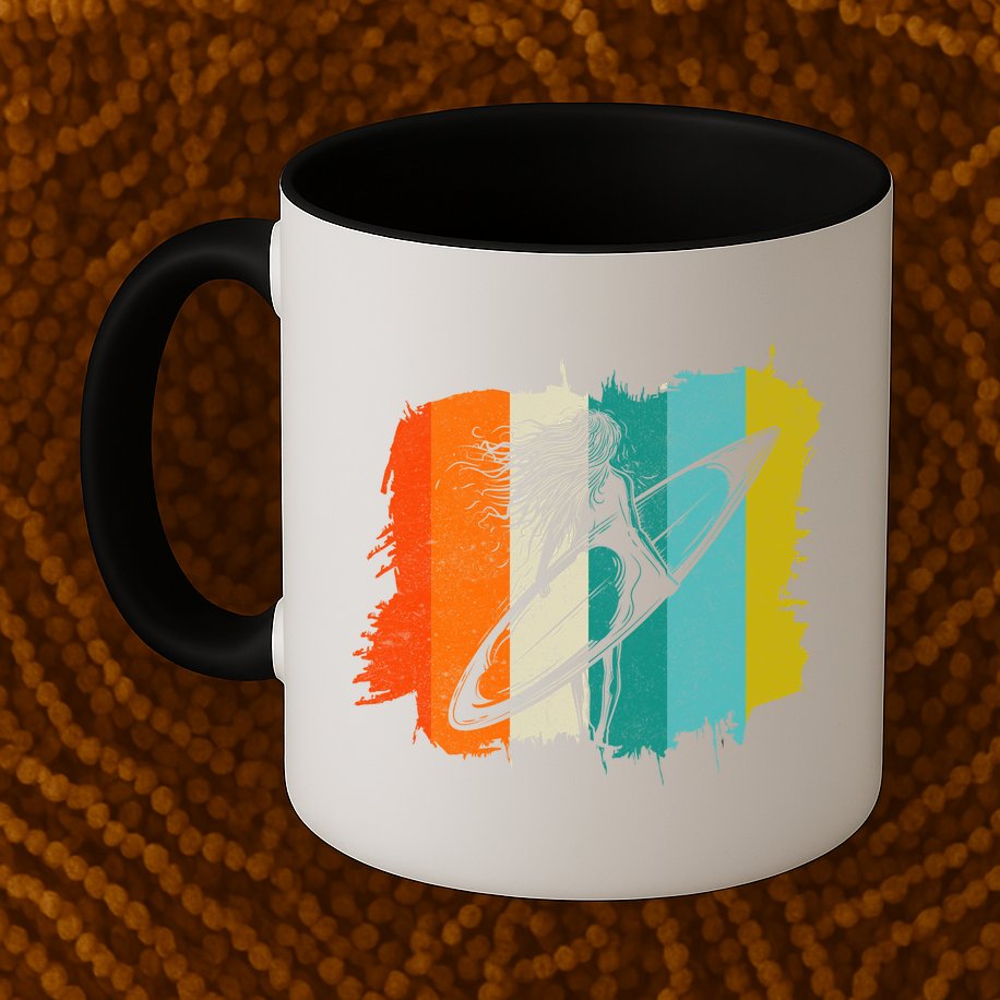 Retro Summer Surfing Gift For Girl Mug