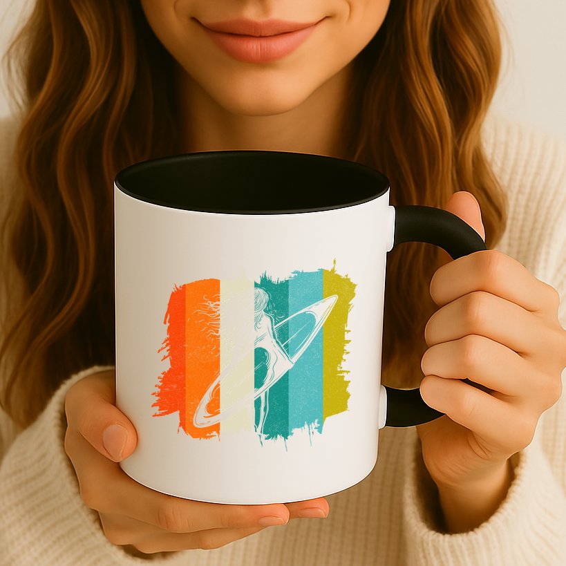 Retro Summer Surfing Gift For Girl Mug