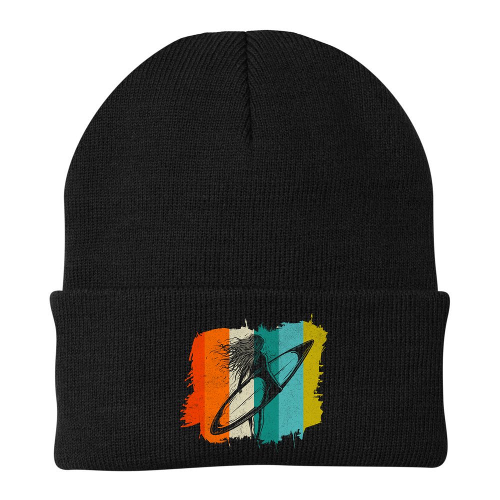 Retro Summer Surfing Gift For Girl Beanie