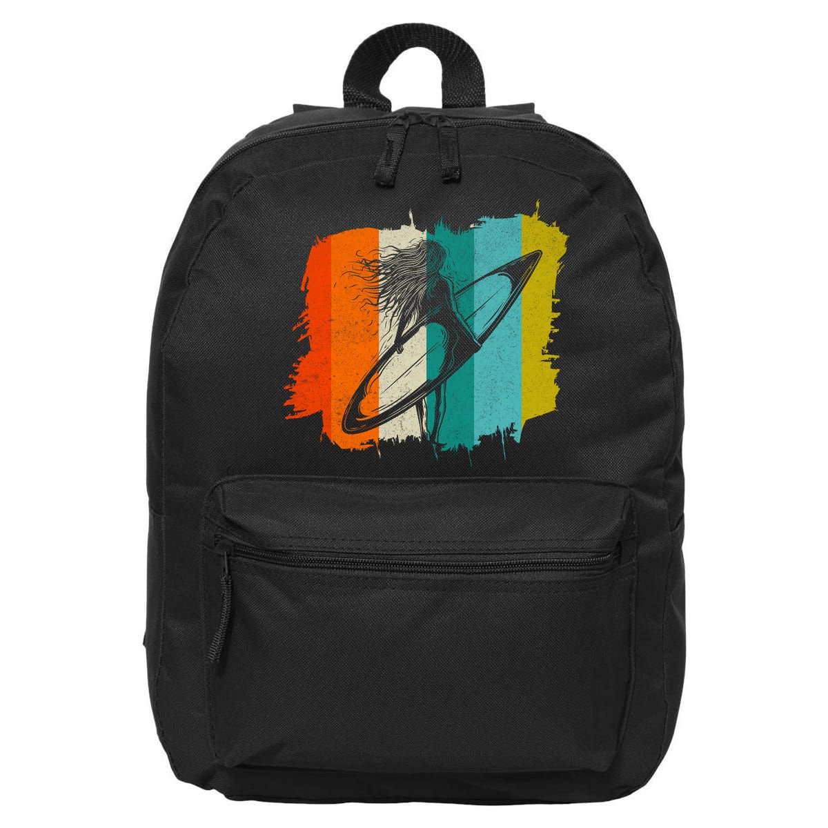 Retro Summer Surfing Gift For Girl 16 in Basic Backpack