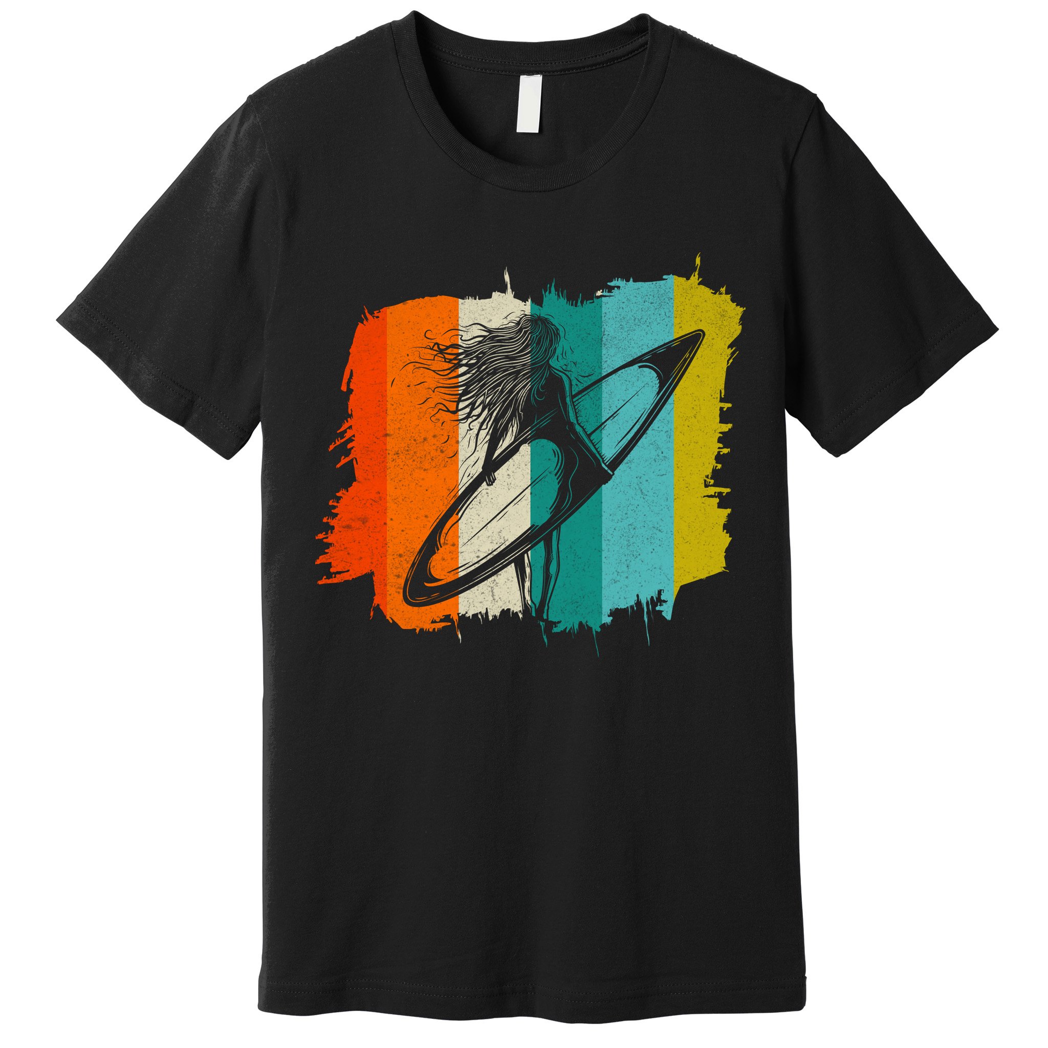 Retro Summer Surfing Gift For Girl Premium T-Shirt