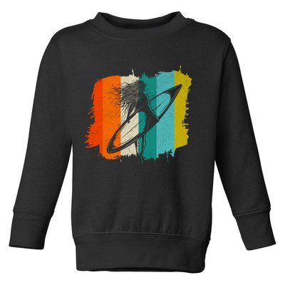 Retro Summer Surfing Gift For Girl Toddler Sweatshirt