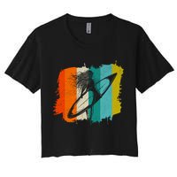 Retro Summer Surfing Gift For Girl Women's Crop Top Tee