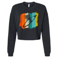 Retro Summer Surfing Gift For Girl Cropped Pullover Crew