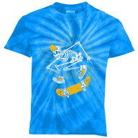 Rocker Skater Skeleton Cap Cool Halloween Punk Skaters Funny Gift Kids Tie-Dye T-Shirt