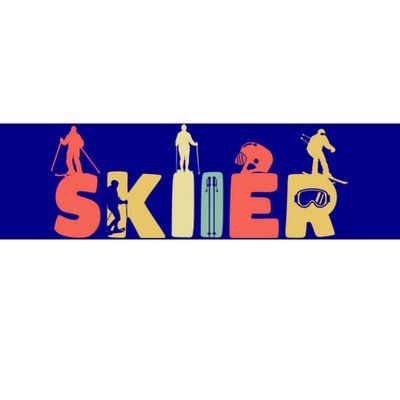 Retro Snow Skiing Ski Sports Gift Vintage Skiier Snow Skiing Meaningful Gift Bumper Sticker