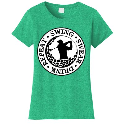 Repeat Swing Swear Drink Funny Golf Women's T-Shirt