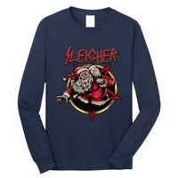 Rock Sleigher Santa Claus Heavy Metal Christmas Long Sleeve Shirt