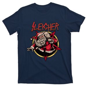 Rock Sleigher Santa Claus Heavy Metal Christmas T-Shirt