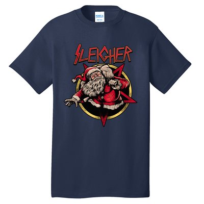 Rock Sleigher Santa Claus Heavy Metal Christmas Tall T-Shirt