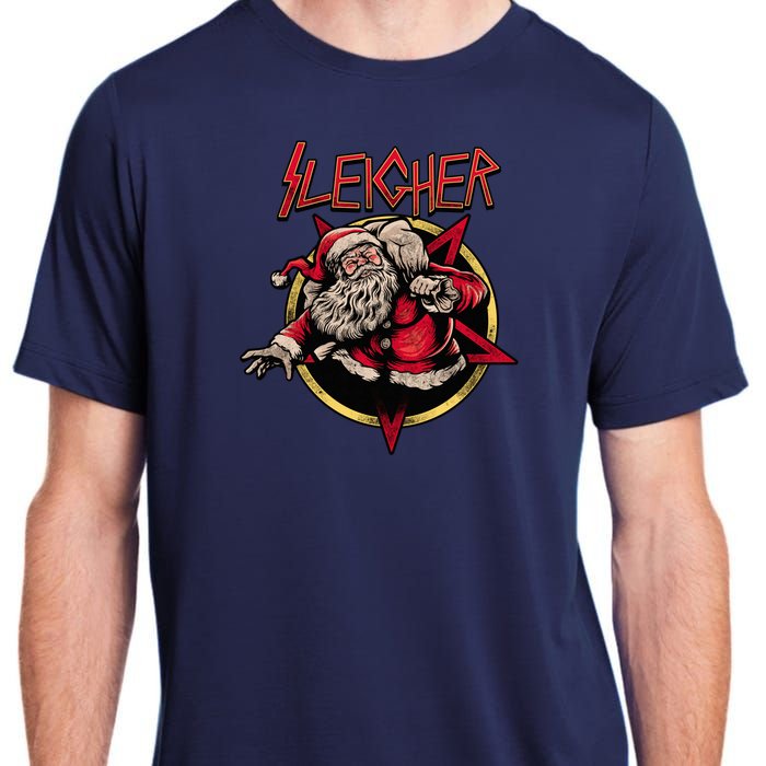 Rock Sleigher Santa Claus Heavy Metal Christmas Adult ChromaSoft Performance T-Shirt