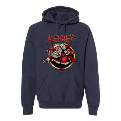 Rock Sleigher Santa Claus Heavy Metal Christmas Premium Hoodie