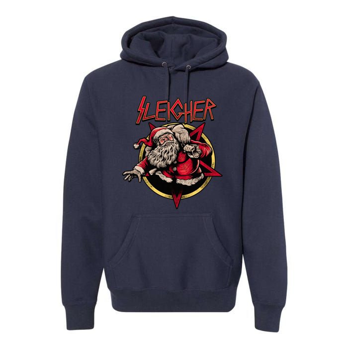 Rock Sleigher Santa Claus Heavy Metal Christmas Premium Hoodie