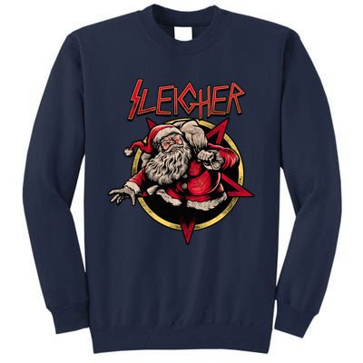 Rock Sleigher Santa Claus Heavy Metal Christmas Tall Sweatshirt