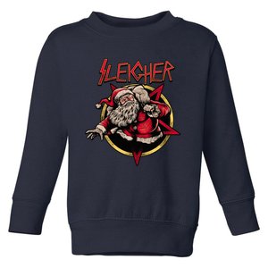 Rock Sleigher Santa Claus Heavy Metal Christmas Toddler Sweatshirt