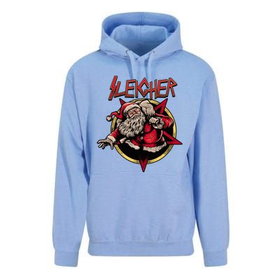 Rock Sleigher Santa Claus Heavy Metal Christmas Unisex Surf Hoodie