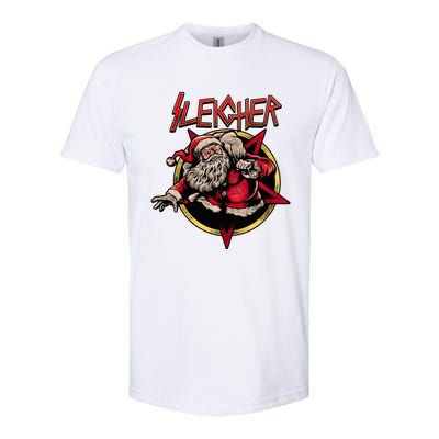 Rock Sleigher Santa Claus Heavy Metal Christmas Softstyle CVC T-Shirt