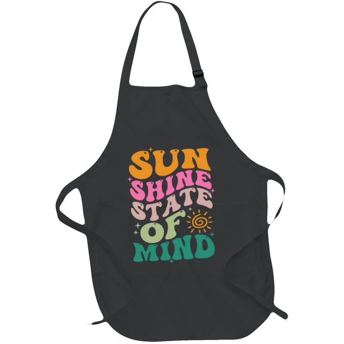 Retro Sun Shine On My Mind Vacation Two Sided Full-Length Apron With Pockets