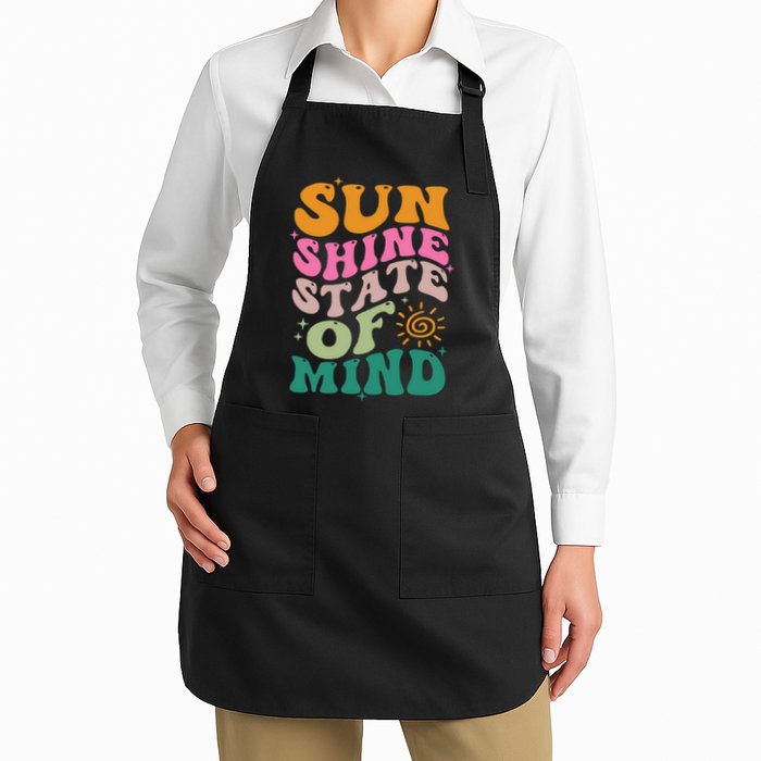 Retro Sun Shine On My Mind Vacation Two Sided Full-Length Apron With Pockets