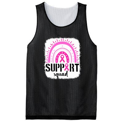 Rainbow Support Squad Breast Cancer Awareness Survivor Pink Ribbon Gift Mesh Reversible Basketball Jersey Tank