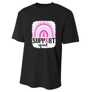 Rainbow Support Squad Breast Cancer Awareness Survivor Pink Ribbon Gift Performance Sprint T-Shirt