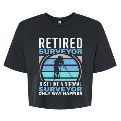 Retired Surveyor Surveying Grandpa Tripod Land Surveyor Bella+Canvas Jersey Crop Tee