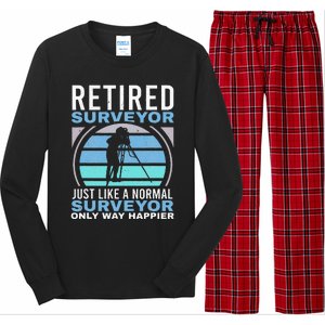 Retired Surveyor Surveying Grandpa Tripod Land Surveyor Long Sleeve Pajama Set