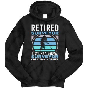 Retired Surveyor Surveying Grandpa Tripod Land Surveyor Tie Dye Hoodie