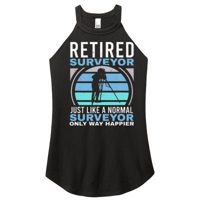 Retired Surveyor Surveying Grandpa Tripod Land Surveyor Women’s Perfect Tri Rocker Tank