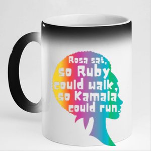 Rosa Sat So Ruby Could Walk So Kamala Could Run Black 11oz Black Color Changing Mug