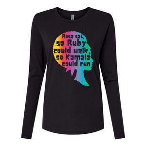 Rosa Sat So Ruby Could Walk So Kamala Could Run Black Womens Cotton Relaxed Long Sleeve T-Shirt