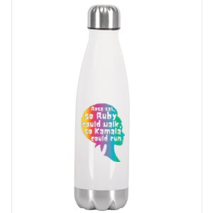 Rosa Sat So Ruby Could Walk So Kamala Could Run Black Stainless Steel Insulated Water Bottle