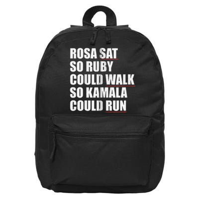 Rosa Sat So Ruby Could Walk So Kamala Could Run Harris Meme 16 in Basic Backpack