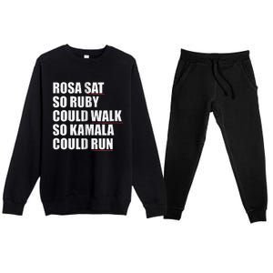 Rosa Sat So Ruby Could Walk So Kamala Could Run Harris Meme Premium Crewneck Sweatsuit Set