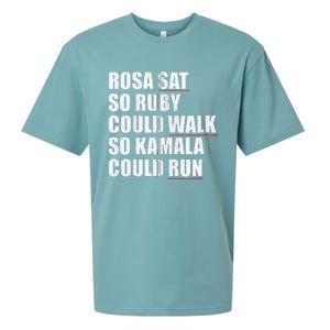 Rosa Sat So Ruby Could Walk So Kamala Could Run Harris Meme Sueded Cloud Jersey T-Shirt