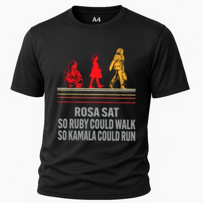 Rosa Sat So Ruby Could Walk So Kamala Could Run Cooling Performance Crew T-Shirt